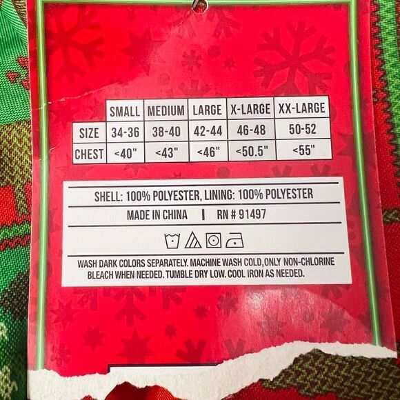 Dec. 25th Men's Medium Red & White Get Lit Christmas Long Sleeve Blazer Jacket - Picture 4 of 5